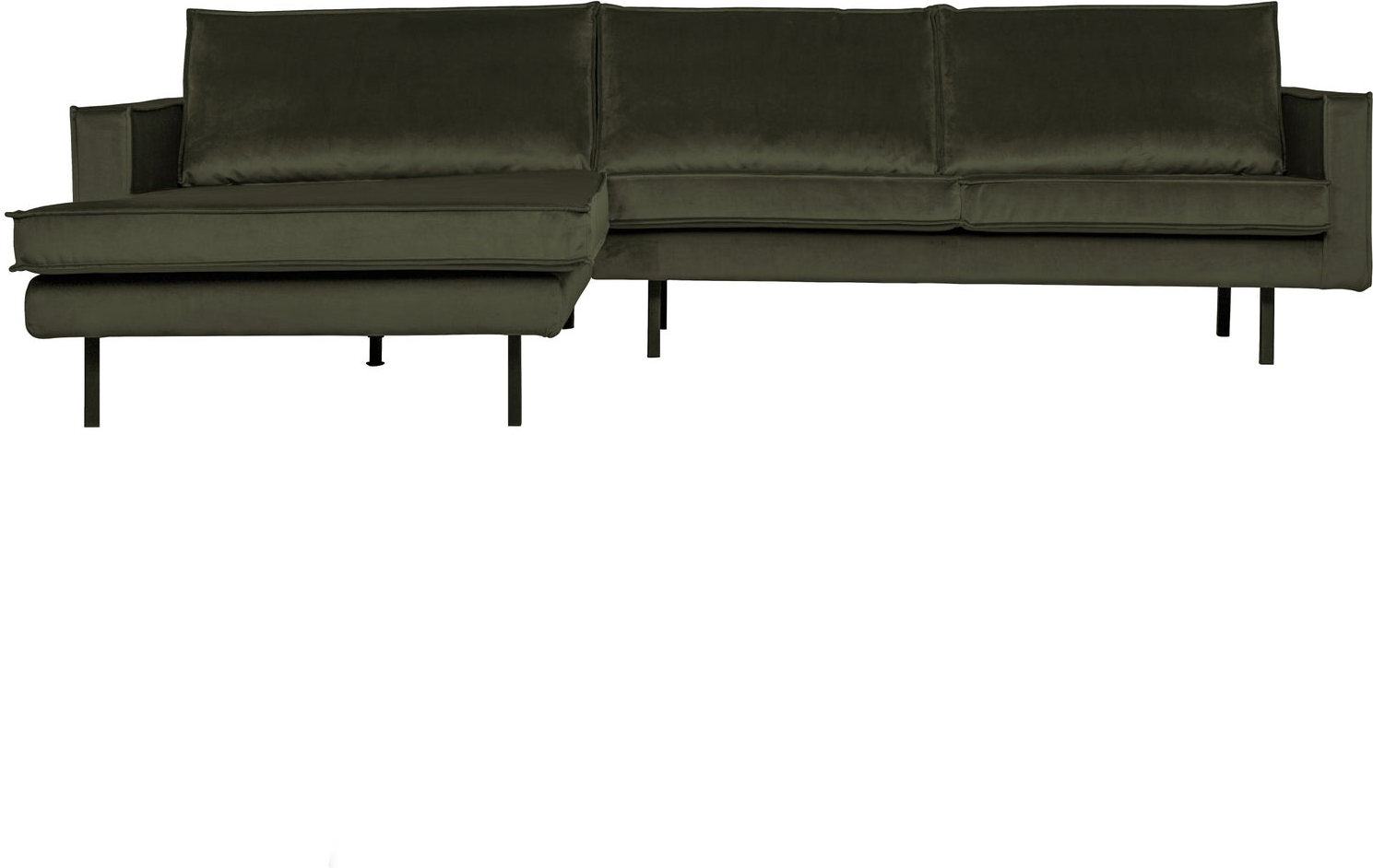 Loungesofa Woood Rodeo Venstrevendt Chaiselong 300x155 Cm Mørkegrøn Velour