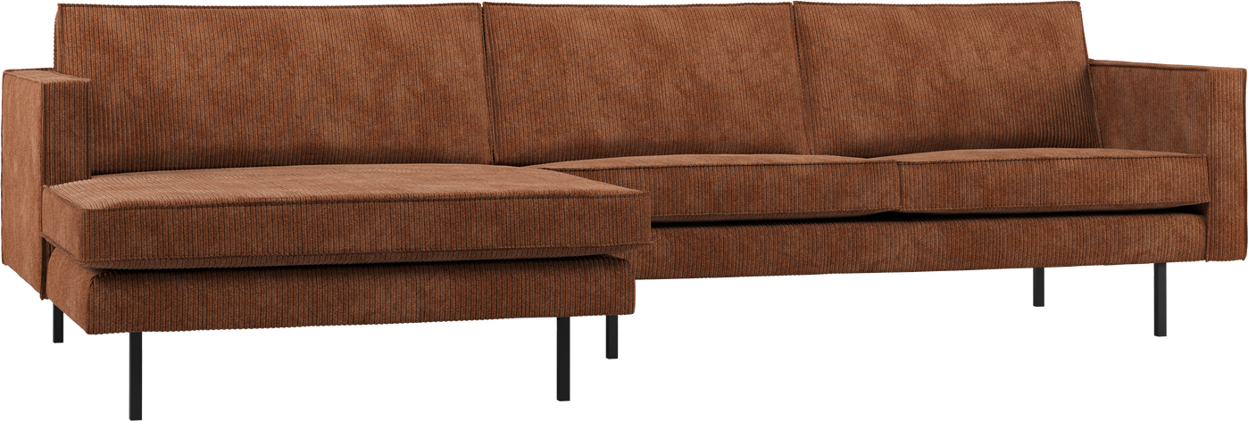 Loungesofa Woood Rodeo Venstrevendt Chaiselongsofa 300ã 155 Cm Rustbrun Ribstof
