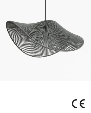 Lumi Bk074 Loftlampe  Justerbar Højde Grål Raffia