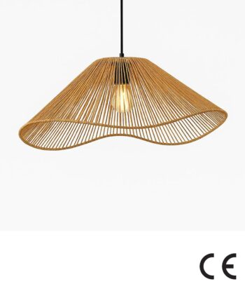 Lumi Bk086 Loftlampe  Justerbar Højde Orange Raffia