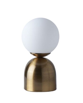 Lumi 242095 Bordlampe Hvid Glas Og Metal