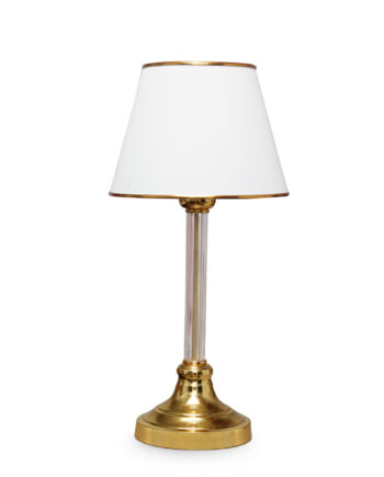 Lumi Bordlampe Hvid Stof  Plastik Og Metal