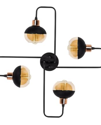 Lumi Cruz Loftlampe Glas Og Kobber Sort Jern