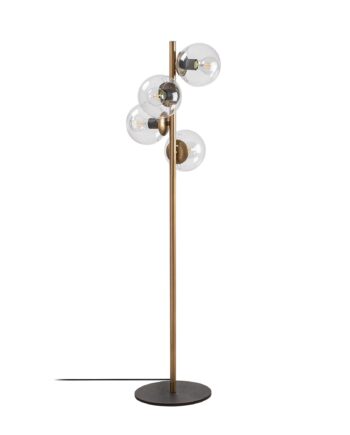 Lumi Gulvlampe Glas Og Guld Metal