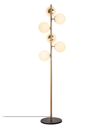 Lumi Gulvlampe Glas Og Guld Metal