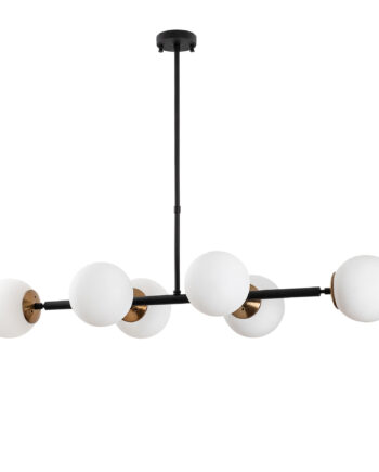 Lumi Loftlampe Creme Glas Og Guld Sort Metal