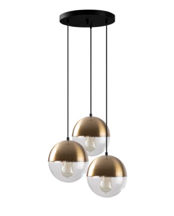 Lumi Loftlampe Glas Og Guldfarvet Metal