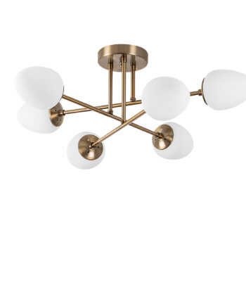 Lumi Loftlampe Glas Og Guldfarvet Metal