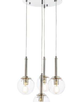 Lumi Loftlampe Glas Og Sølvfarvet Metal