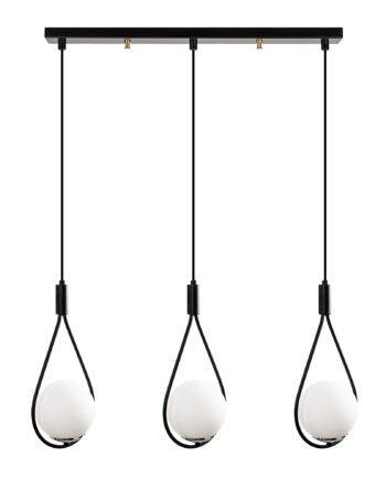 Lumi Loftlampe Glas Og Sort Jern