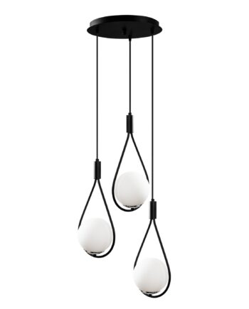 Lumi Loftlampe Glas Og Sort Metal