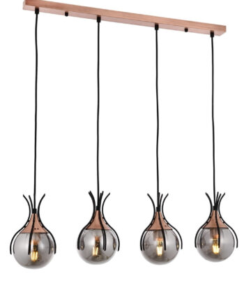 Lumi Loftlampe Glas Og Sort Metal