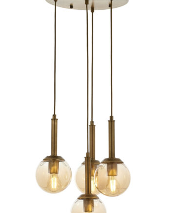 Lumi Loftlampe Guldfarvet Glas Og Metal