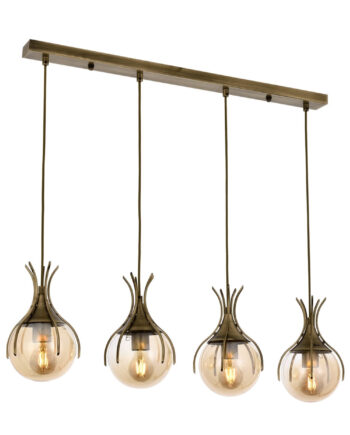 Lumi Loftlampe Guldfarvet Glas Og Metal