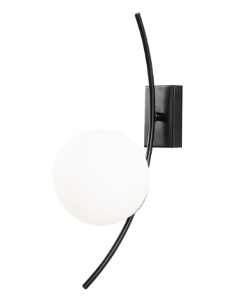 Lumi Loftlampe Hvid Glas Og Sort Metal