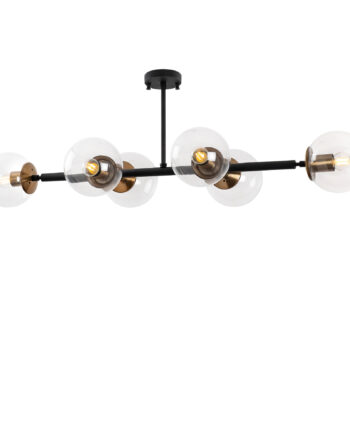Lumi Loures Loftlampe Glas Og Guld Sort Metal