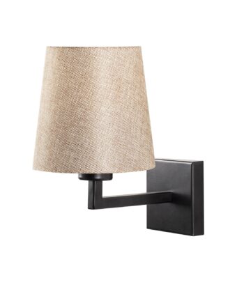 Lumi Væglampe Creme Stof Og Sort Jern