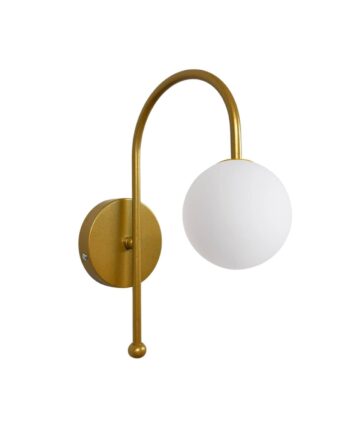 Lumi 242085 Væglampe Hvid Glas Og Guld Metal