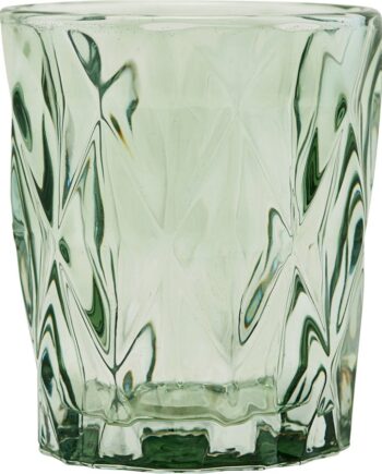Lysestage House Doctor Facet Grøn Glas ø8 3ã H9   Cm