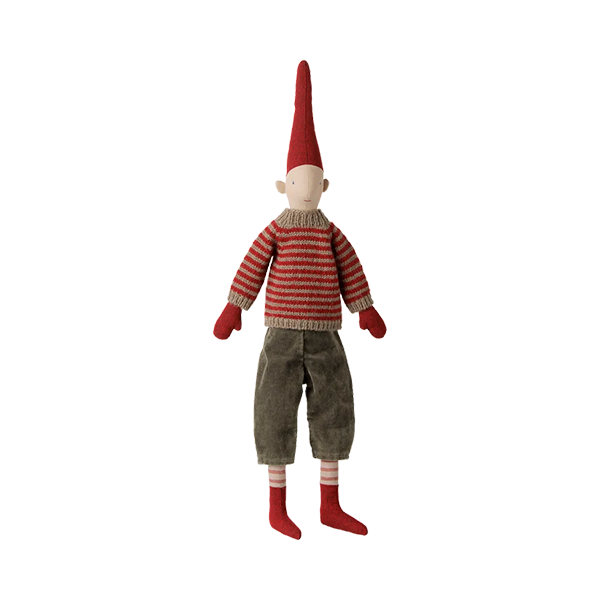 Maileg Jul Pixy  Str    Dreng Stribet Strikket Sweater  : Erling Christensen Møbler