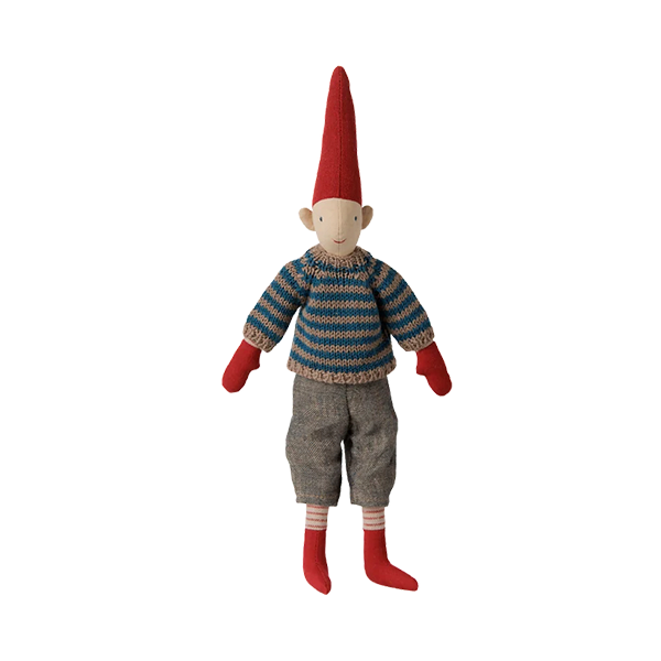 Maileg Jul Pixy  Str    Dreng Stribet Strikket Sweater  : Erling Christensen Møbler