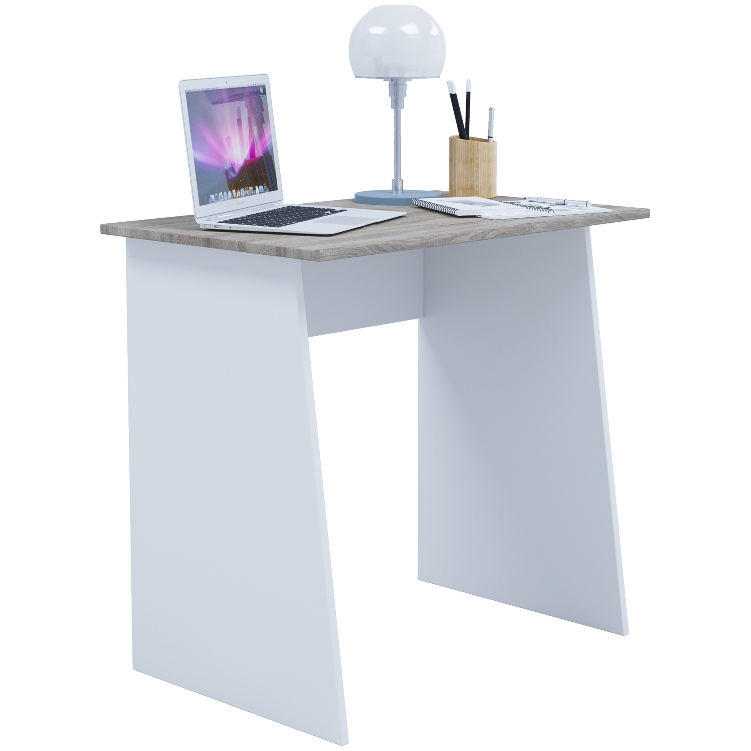 Masola Mini Skrivebord Hvid Og Natur Træ 80x50