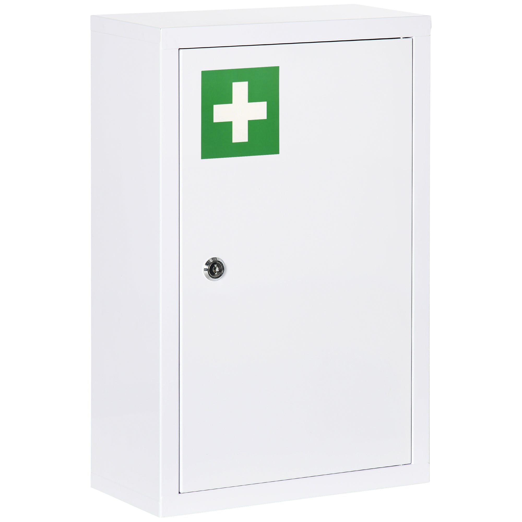 Medicinskab  Aflåseligt  Hylder  Stålkabinet  30   14   46 Cm  Hvid