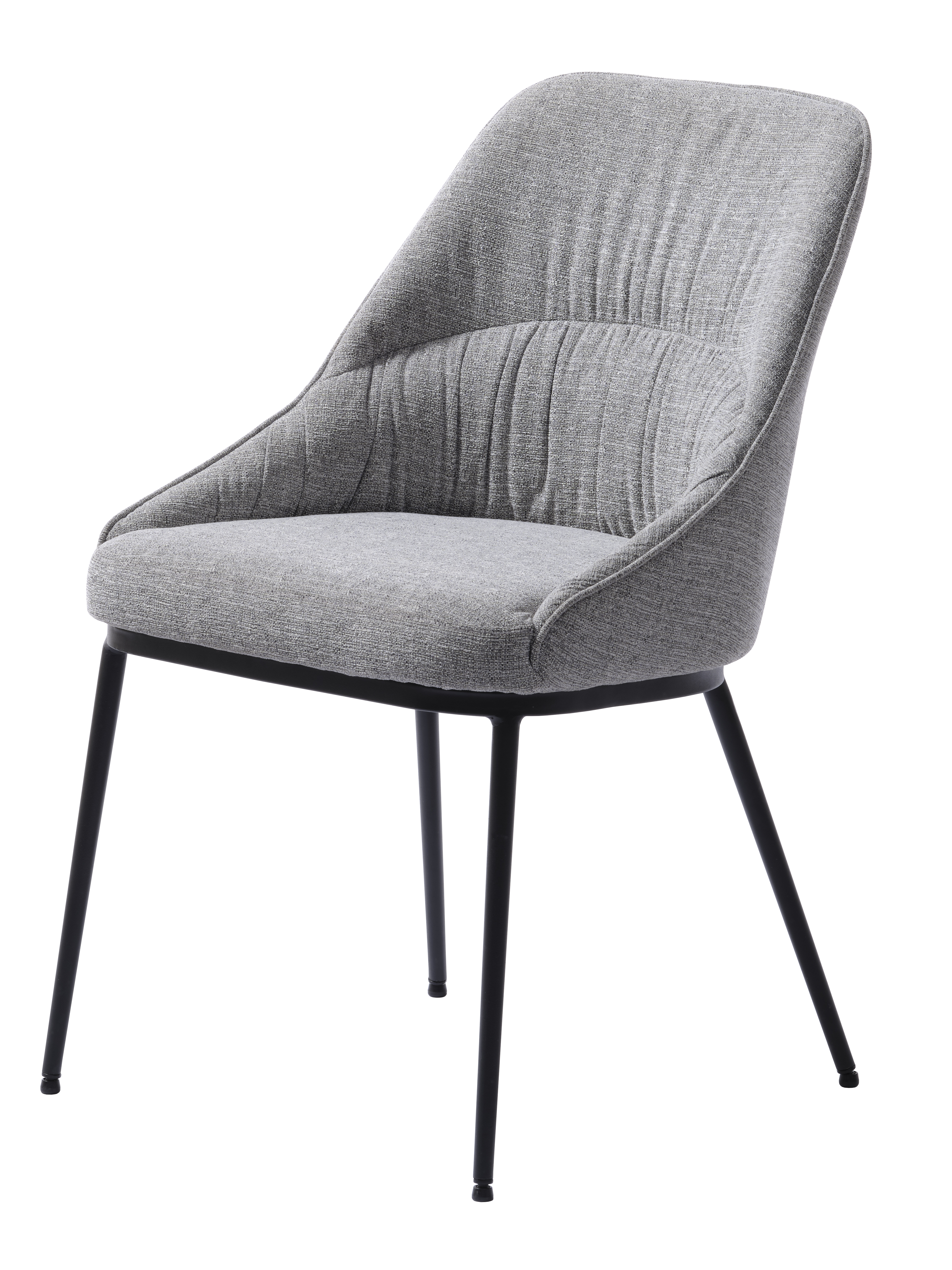 Meridian Spisebordsstol Grå Tweed Polyester Og Sorte Ben