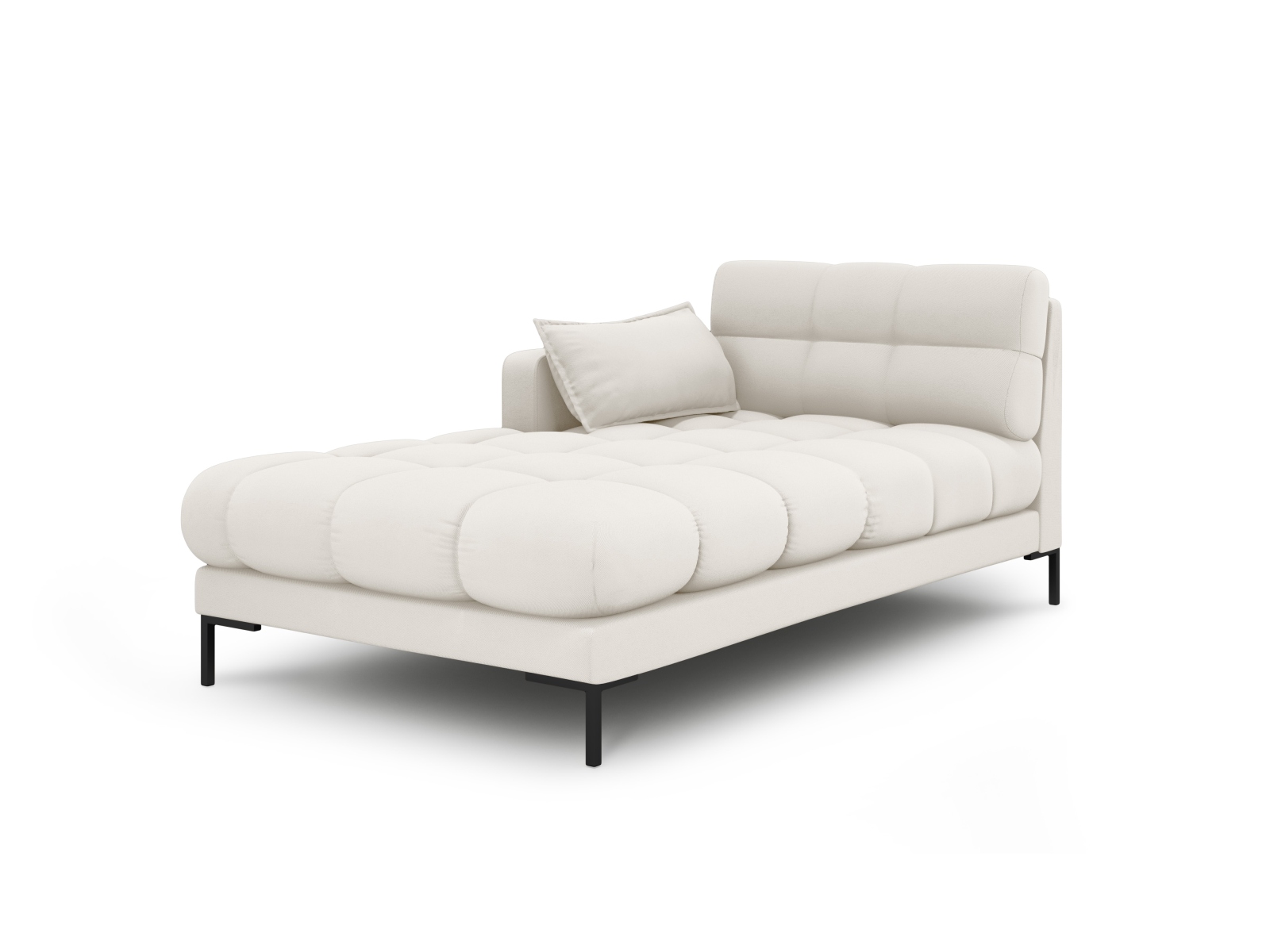 Micadoni Mamaia Chaiselong Venstre Beige Stof Og Sort Metal 185x102x75
