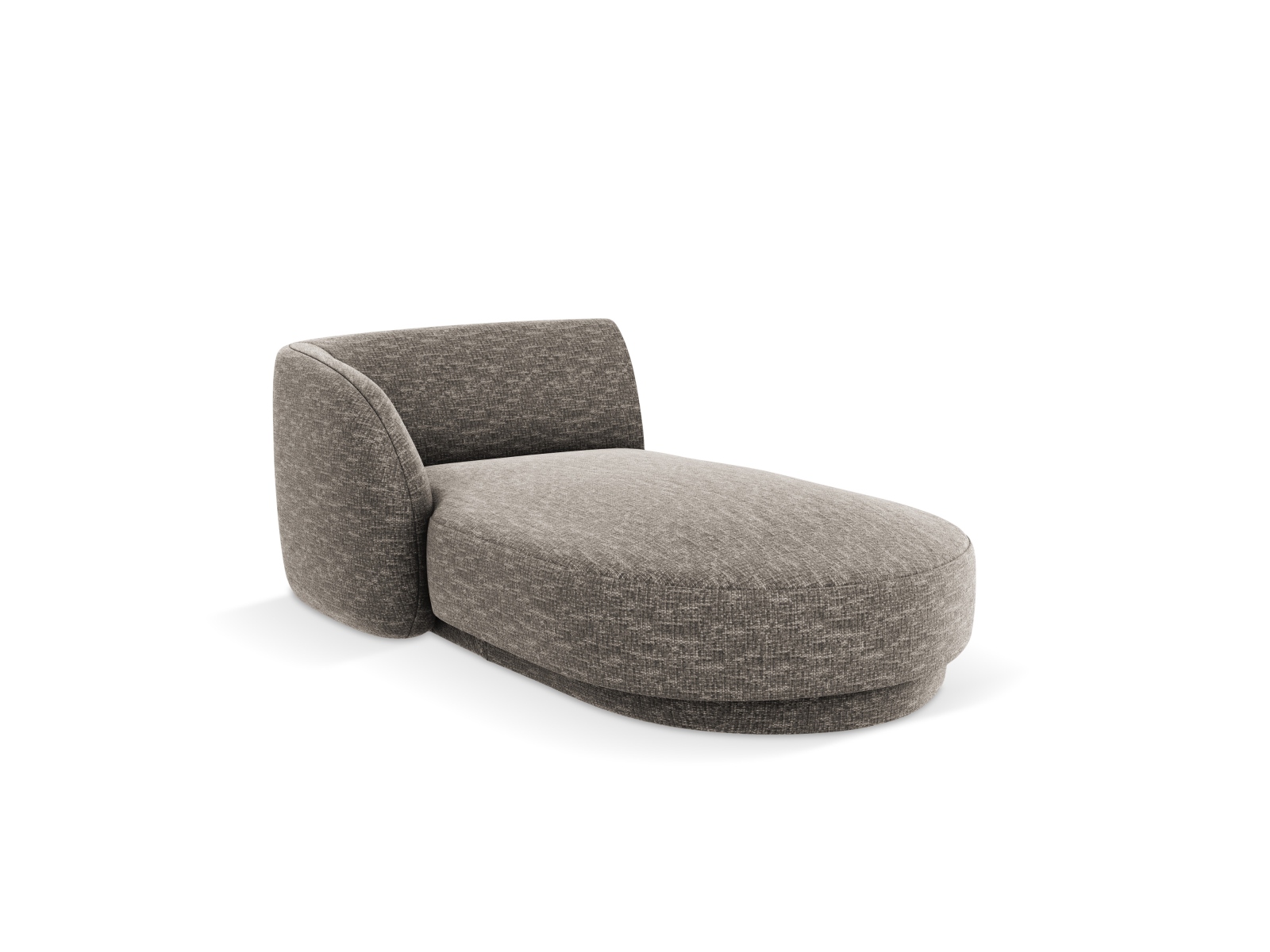 Micadoni Miley Chaiselong Venstre Grå Chenille Og Sort Plast 150x95x70