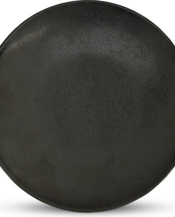 Middagstallerken Bonbistro Ovio Porcelæn  Sort ø27 Cm   Struktureret Finish  Opvaskemaskine- Og Mikrobølgesikker