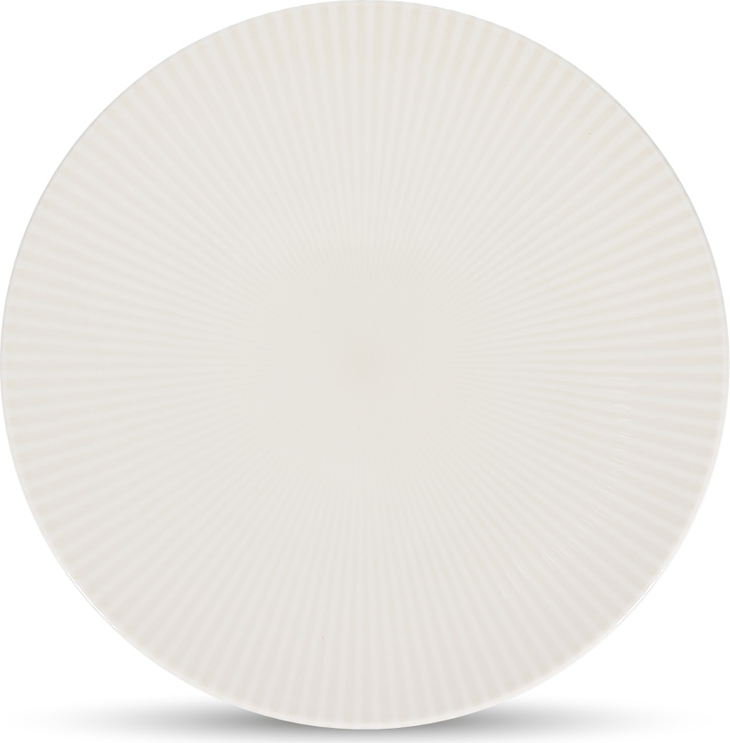 Middagstallerken Bonbistro Solis ø32 Cm Porcelæn Hvid Radiære Riller Tåler Opvaskemaskine Og Mikro
