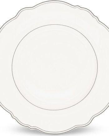 Middagstallerken     Collection Odette Sæt   Stk ø28 Cm New Bone China-porcelæn Hvid Bølget Kant Mikrobølge- Og Opvaskemaskinesikker