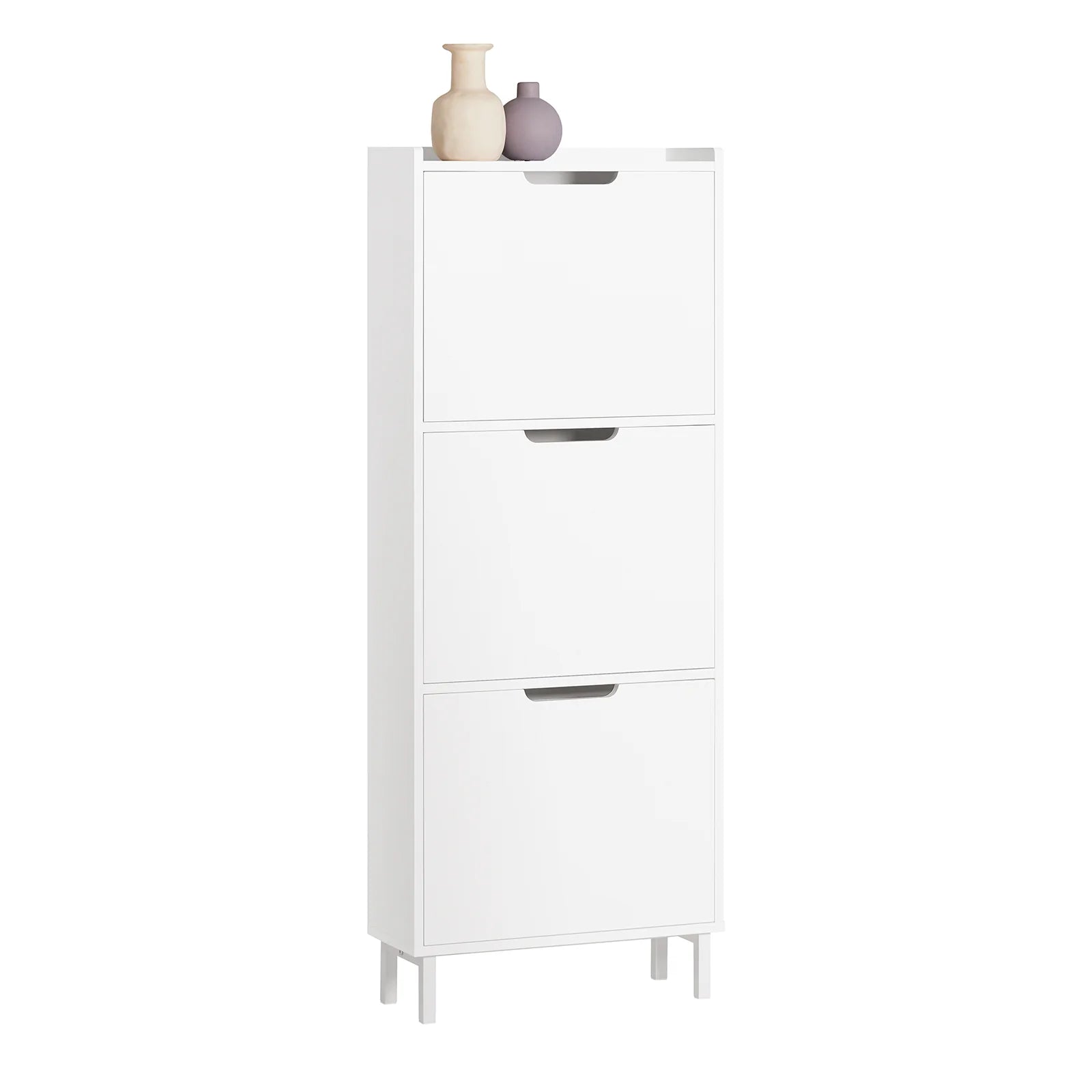 Minimalistisk Skoskab   Skandi-stil  50   19   129 Cm  Hvid