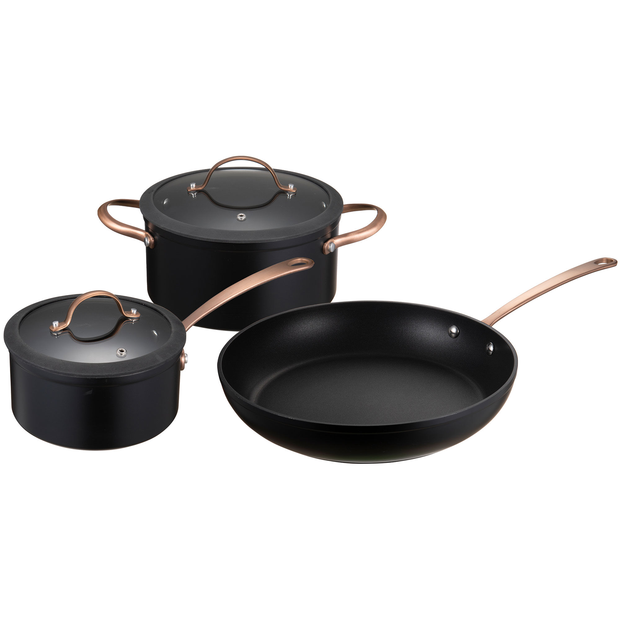 Modern House Black Copper Grydesæt   Dele    -    Liter   Stegepande 28 Cm