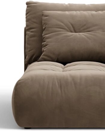 Modulsofa Chaiselong Daybed Micadoni Bloom  Højre  Casino Taupe Lys Brun Velour  Slidstærk Pletafvisende