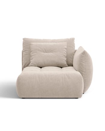 Modulsofa Chaiselong Højre Micadoni Bloom  Lys Beige  Wind Tekstureret Stof  B112ã D152ã H97 Cm