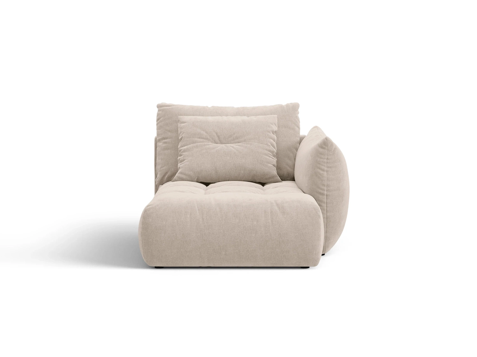 Modulsofa Chaiselong Højre Micadoni Bloom  Lys Beige  Wind Tekstureret Stof  B112ã D152ã H97 Cm
