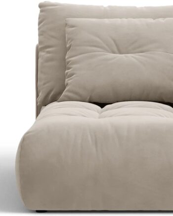 Modulsofa   Daybed Micadoni Bloom  Chaiselong Højre  Lys Beige Velour Casino Pearl  Pletafvisende