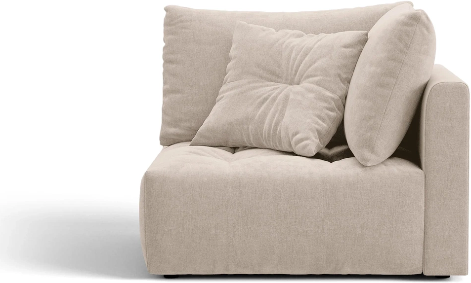 Modulsofa Hjørnemodul Micadoni Bloom  Wind 05 Tekstureret Stof  Lys Beige  97ã 105ã 105 Cm