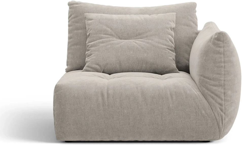 Modulsofa Højre Byg-selv Micadoni Bloom  Lys Grå Wind 84 Teksturstof H97ã B116ã D107 Cm