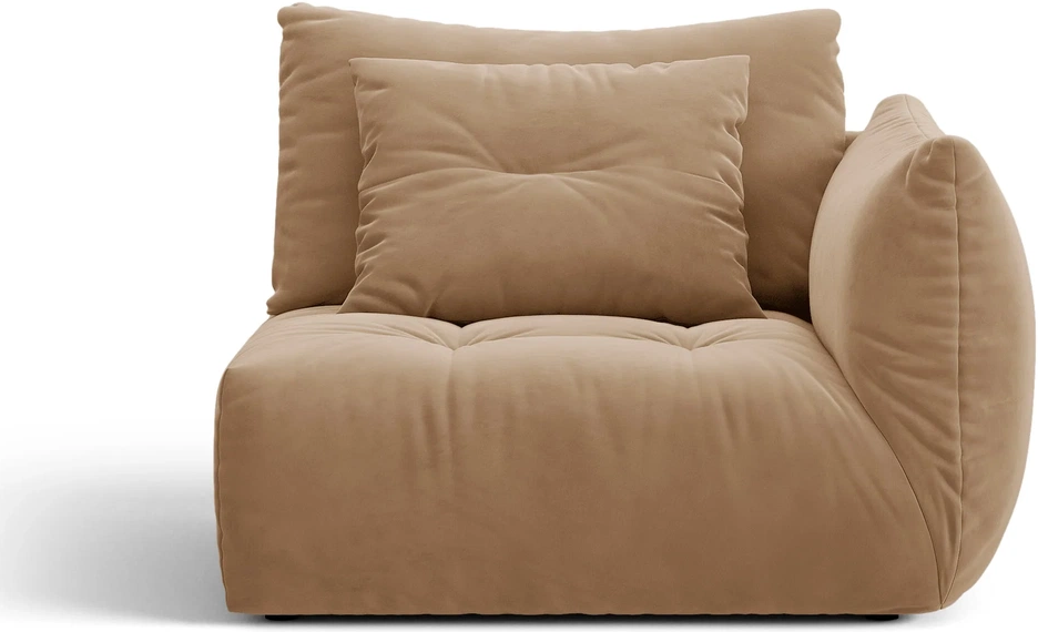 Modulsofa Højre Micadoni Bloom   Mandelbeige Velour Casino Lion  H97ã B116ã D107  Slidstærk   Pletafvisende
