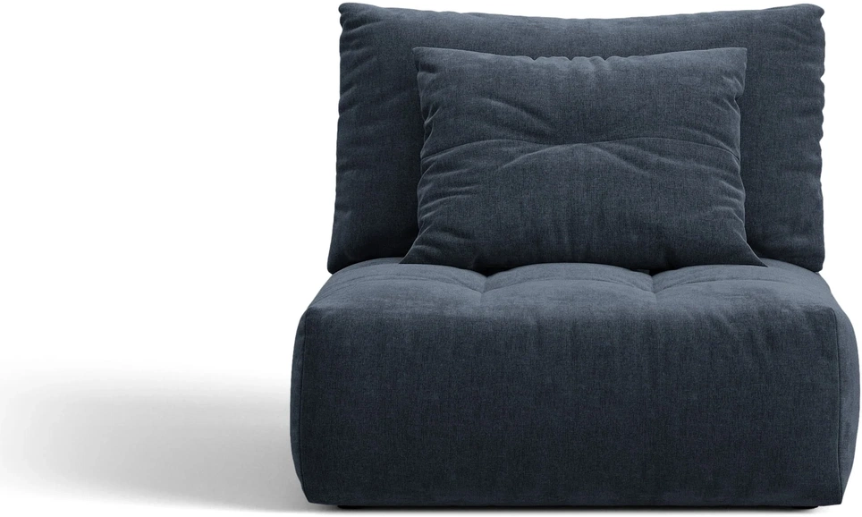 Modulsofa Micadoni Bloom Armløst Modul  Marineblå Wind 77 Tekstureret Stof  Fløjlsblød  H97ã B95ã D107 Cm
