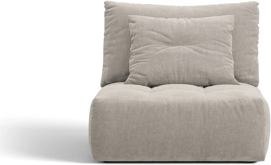 Modulsofa Micadoni Bloom Armløst Modul  Wind 84 Tekstureret Stof Lys Grå  H97ã B95ã D107 Inkl  Pyntepude