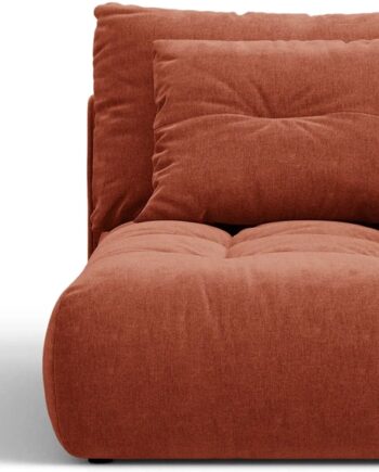 Modulsofa Micadoni Bloom   Chaiselong Højre   Daybed  Rødbrun Wind 52 Tekstureret Stof  H97ã B112ã D152 Cm