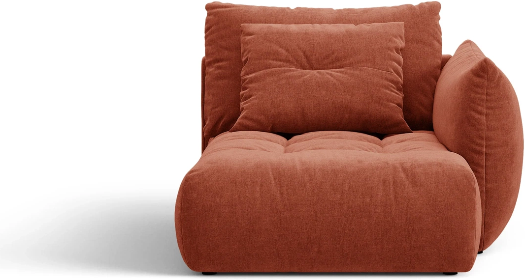 Modulsofa Micadoni Bloom   Chaiselong Højre   Daybed  Rødbrun Wind 52 Tekstureret Stof  H97ã B112ã D152 Cm
