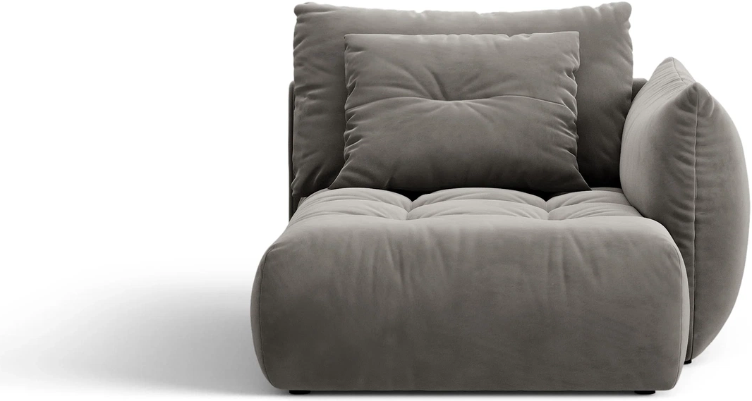 Modulsofa Micadoni Bloom Chaiselong Højre  Velour Casino Stone Grå H97ã B112ã D152 Cm