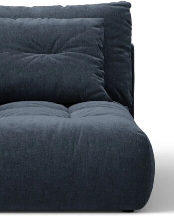 Modulsofa Micadoni Bloom Chaiselong Venstrevendt  Marineblå Wind 77 Tekstureret Stof  H97   B112   D152 Cm