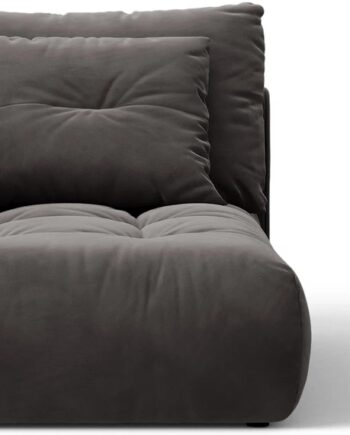 Modulsofa Micadoni Bloom Chaiselong Venstrevendt  Mørkegrå Velour Dagsseng H97ã B112ã D152 Cm