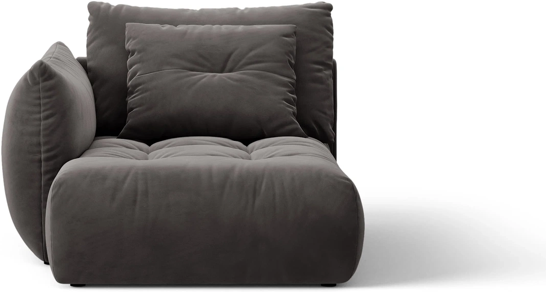 Modulsofa Micadoni Bloom Chaiselong Venstrevendt  Mørkegrå Velour Dagsseng H97ã B112ã D152 Cm